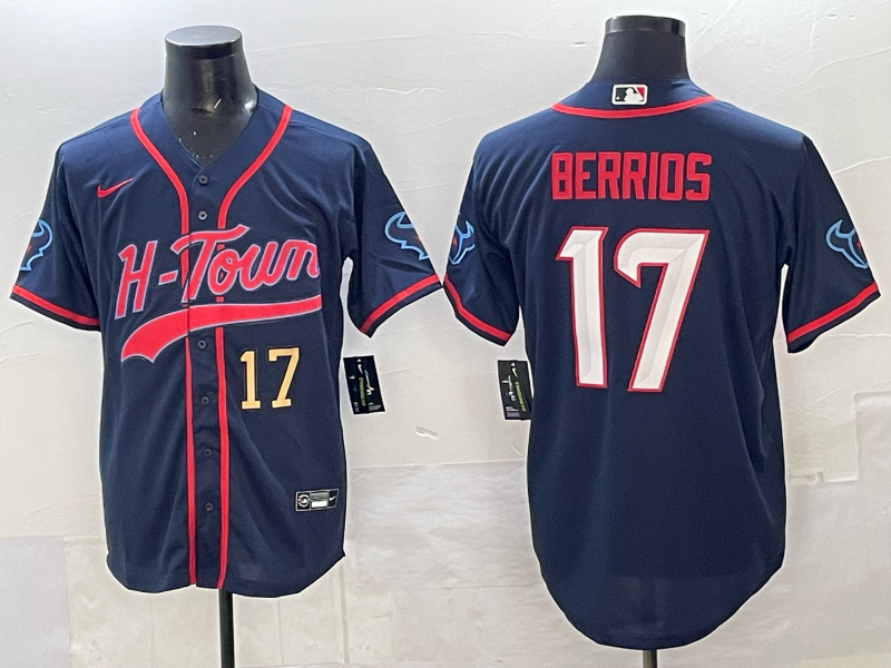 Men Houston Texans #17 Berrios blue Nike Limited NFL 2025 Jersey 006->houston texans->NFL Jersey